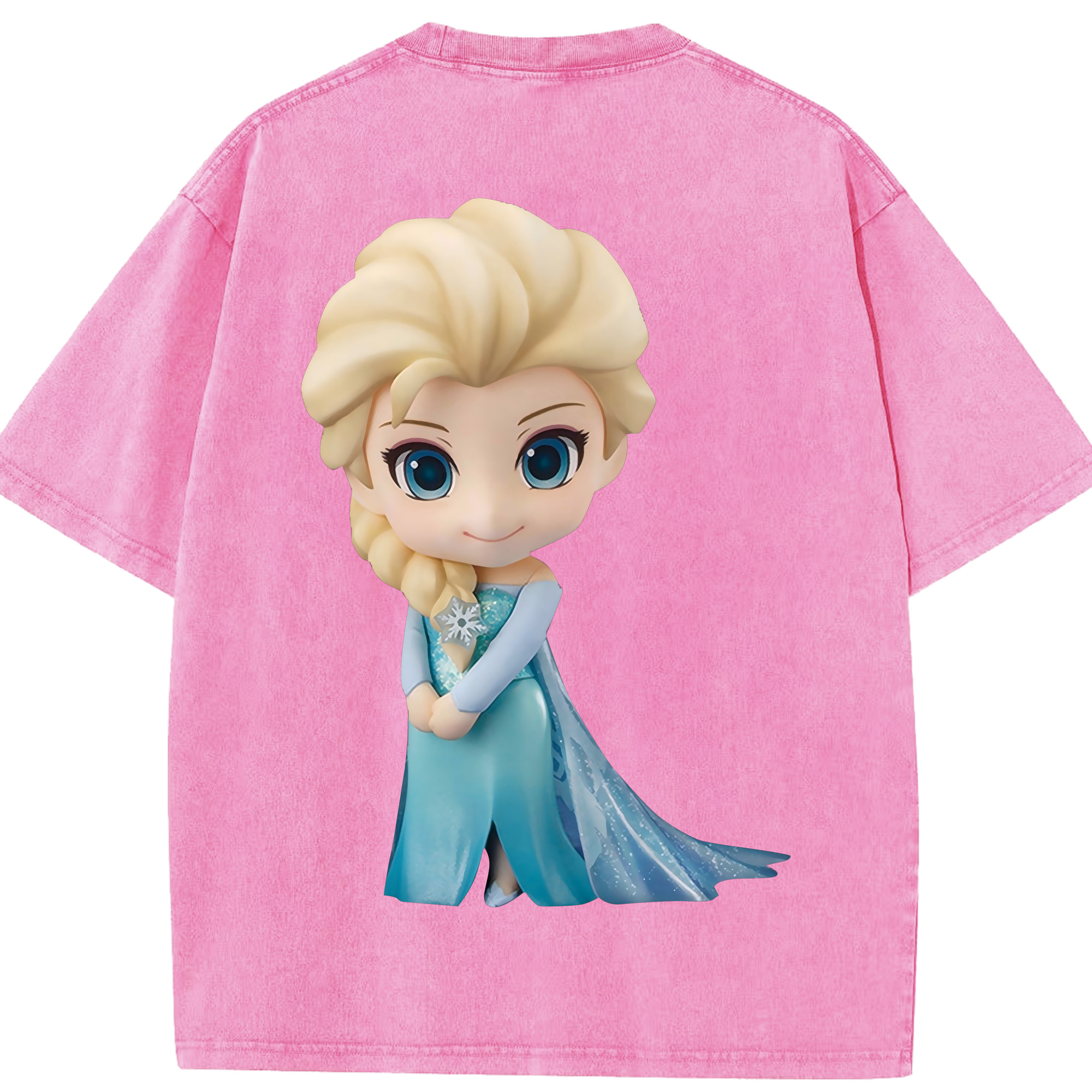 アナと雪の女王 アンナ エルサ Frozen Anna Elsa 綿100% ヴィンテージ風 半袖Tシャツ（背面プリント）